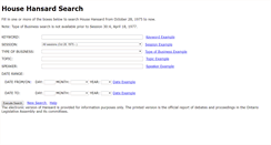 Desktop Screenshot of hansardindex.ontla.on.ca