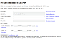Tablet Screenshot of hansardindex.ontla.on.ca